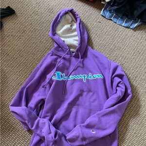 Plum champion hoodie adult size small